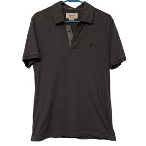 Men's Original Penguin Dark Gray Polo Heritage Slim Fit Shirt Size Med EUC #7184